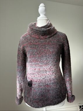CRISCA‎ Ombre Knit Cottage Lagenlook Pocket Turtle Neck Sweater Size 0